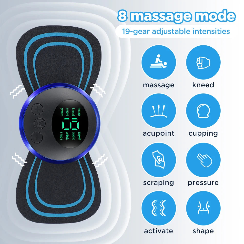 Remote Control Electric Neck Massager Set Smart Portable Rechargeable Cervical Massage Patch to Relax and Relieve Fatigue