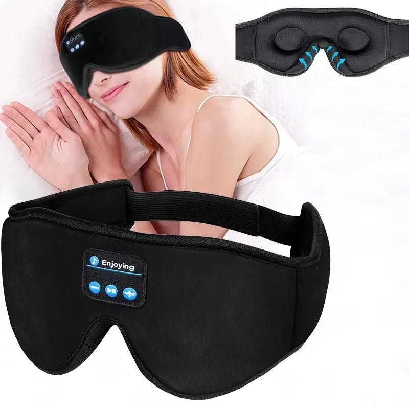 Bluetooth Sleeping Headphones 3D Eye Mask Wireless Headband Soft Elastic Comfortable Music Earphones Sleep Mask For Travel Nap
