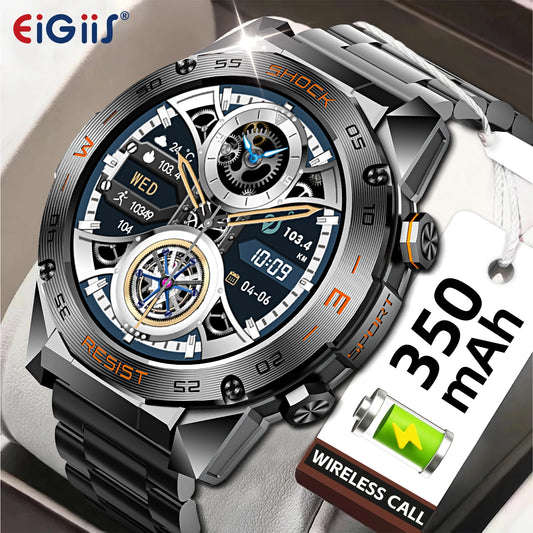 LaNikar New Military Smart Watch for Men1.46"Fitness Tactical Smartwatch with Multiple Sports Modes Heart RateSpO2 Sleep Tracker