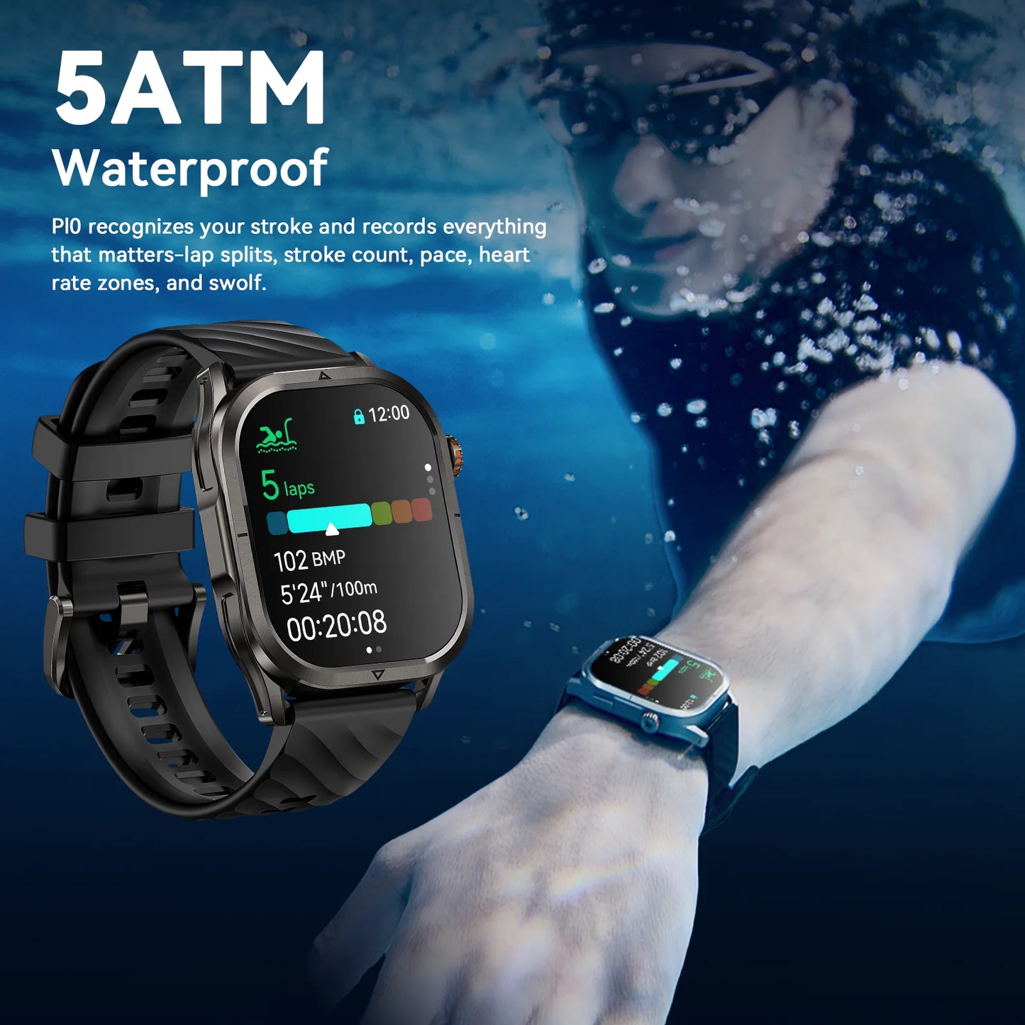 2025 KOSPET MAGIC P10 GPS Smartwatch For Men Anti-Fingerprint AMOLED Screen Dual-Band GNSS IP69K 5ATM Waterproof 180+ Sport Mode
