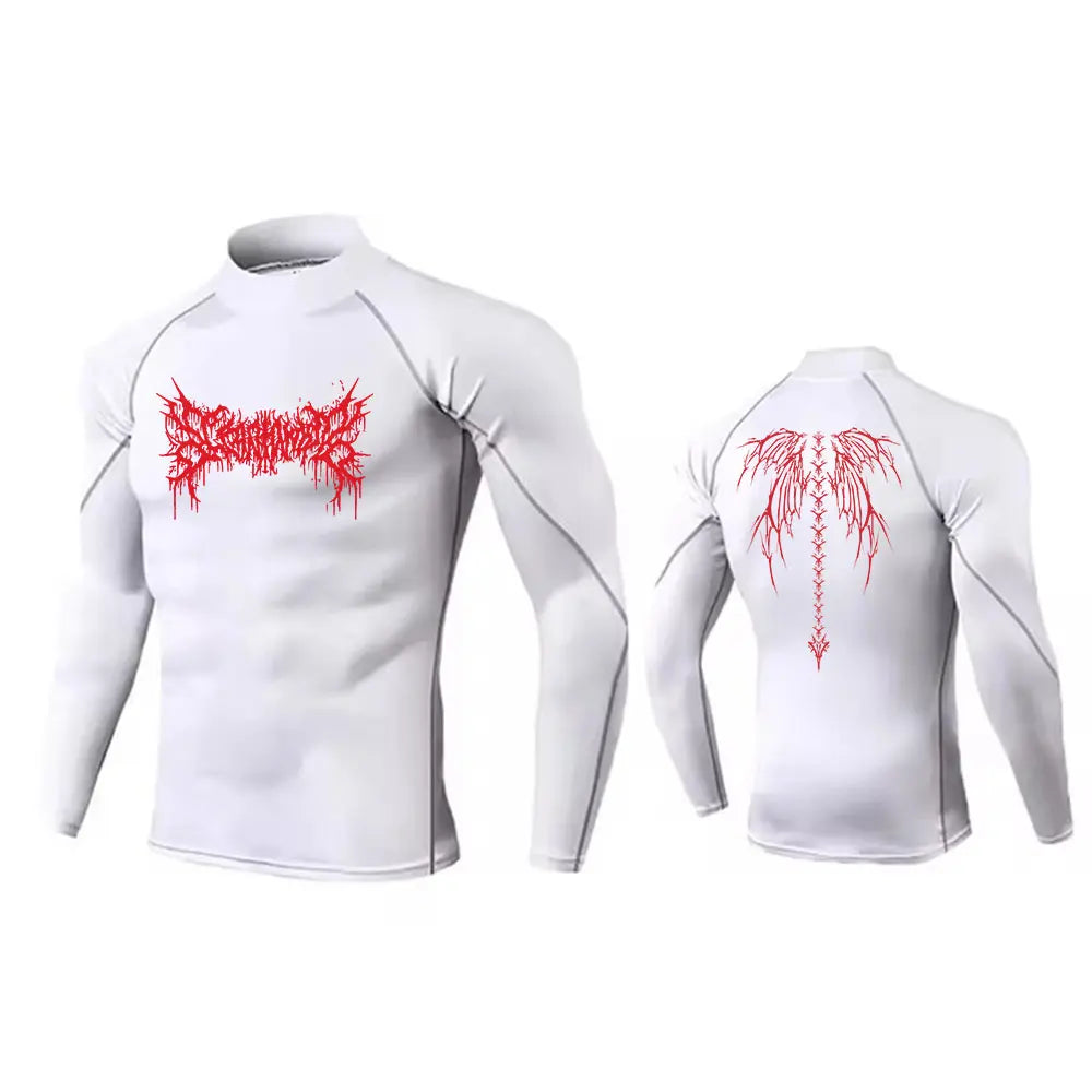 Men's Turtleneck Compression Shirt Quick Gym Fitness Dry Rash Guard Hight Neck Muscle Athletic Bodybuilding Shirts Summer