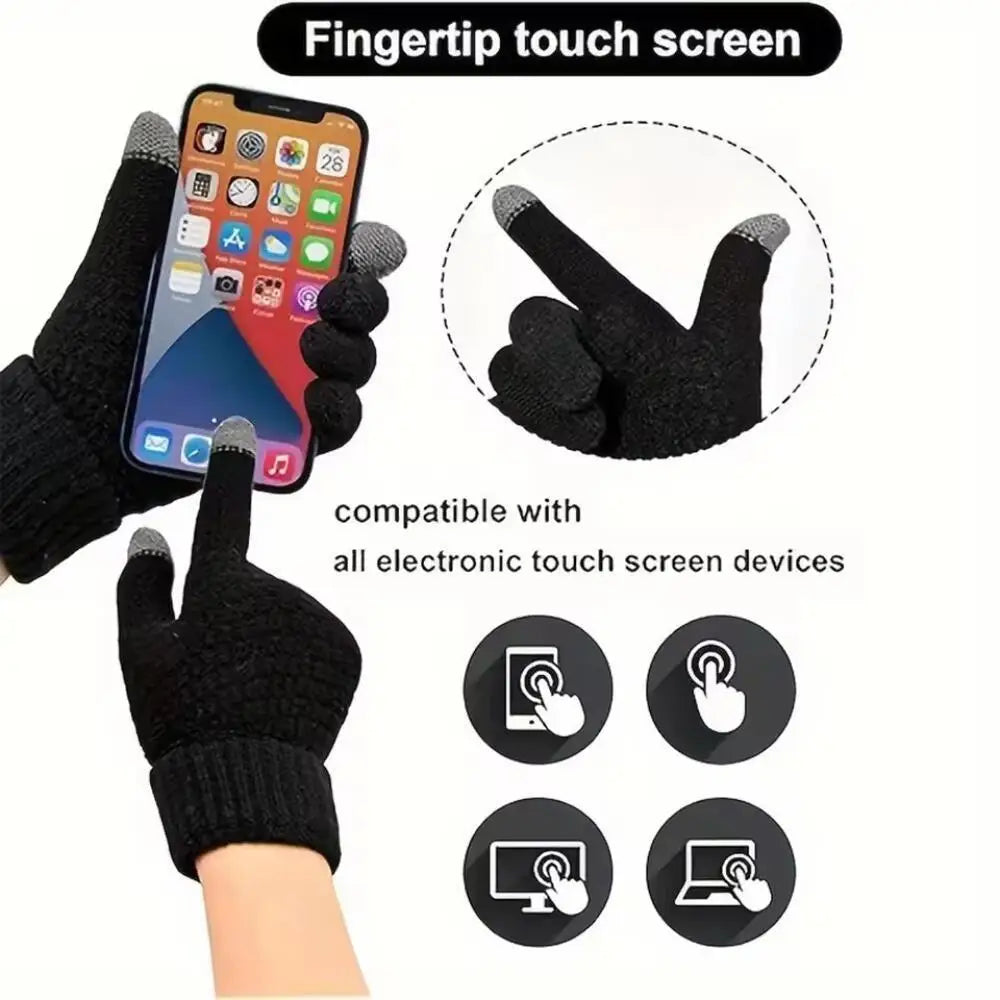 1 Pair Cycling Touch Screen Gloves Female Winter Cute Student Cycling Warm And Cold Korean Version Thick Winter Cotton Gloves