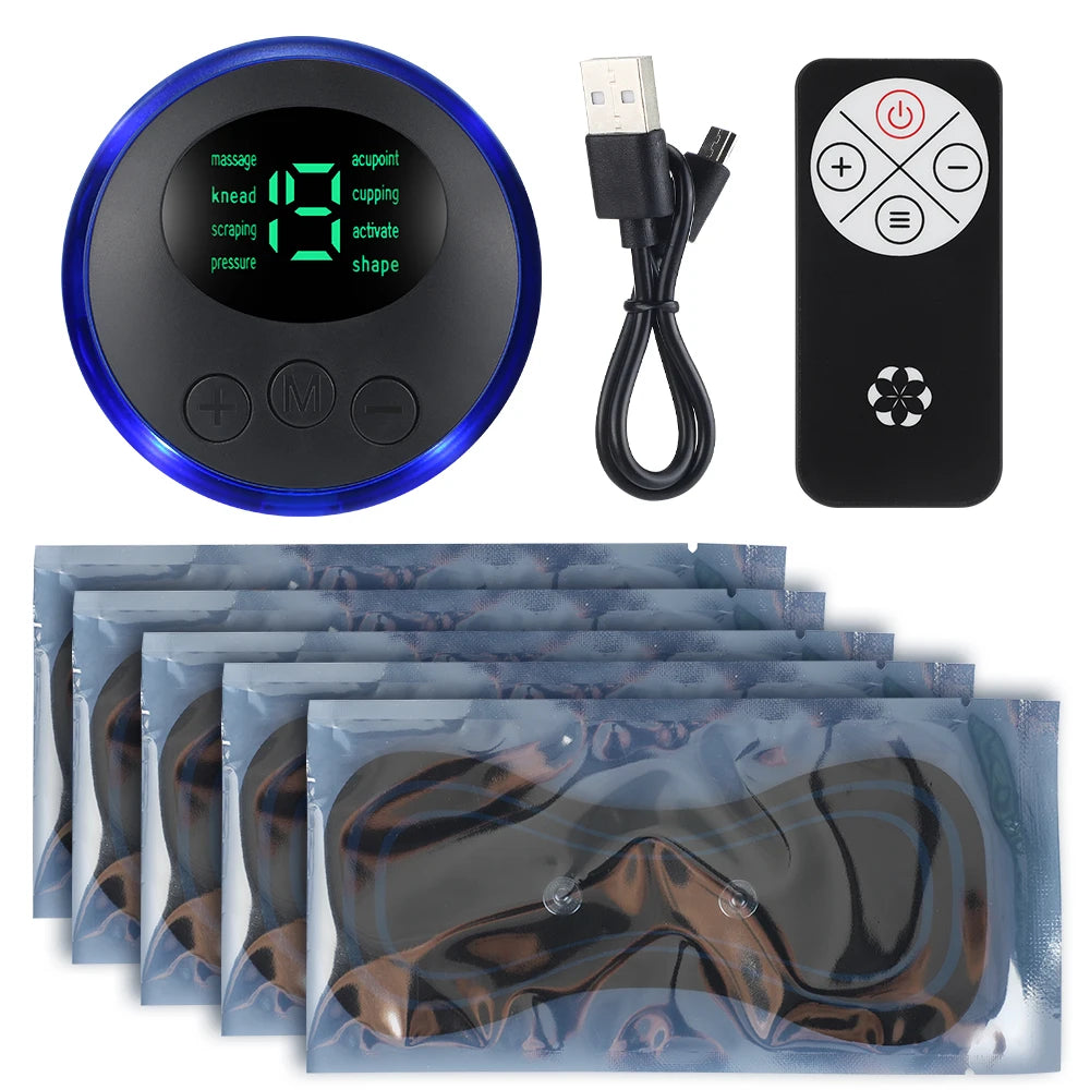 Remote Control Electric Neck Massager Set Smart Portable Rechargeable Cervical Massage Patch to Relax and Relieve Fatigue