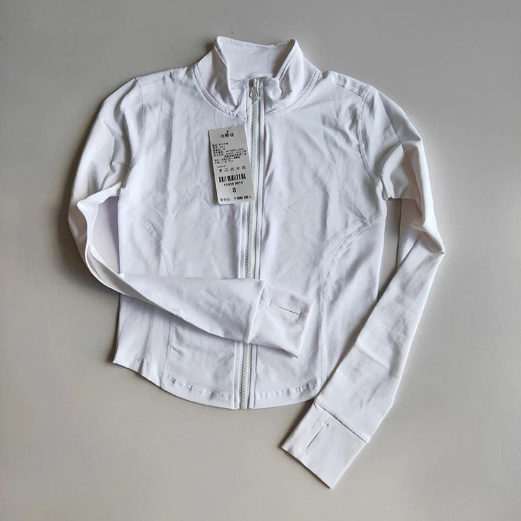 Women's Long Sleeve Sports Jacket Fitness Running Sport Coat Zipper Yoga Workout Top Gym Outdoor Clothing for Running