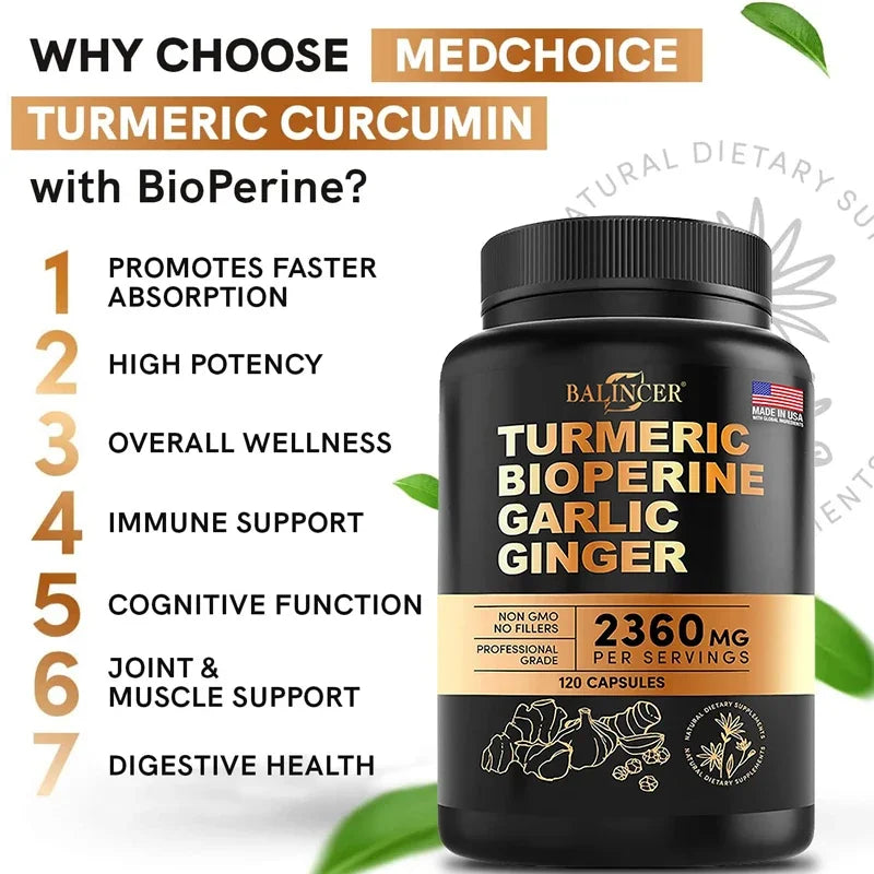 Balincer Turmeric Extract - helps fast absorption of vitamins and anti-inflammatory, joint muscle, immune system health