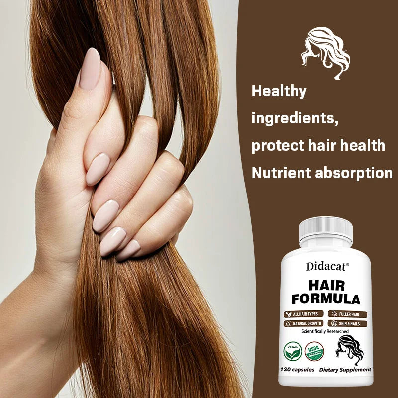Hair Formula Supplements - Biotin, Minerals, Vitamins C D and B12 for Healthy Hair, Skin and Nails Support for Men and Women