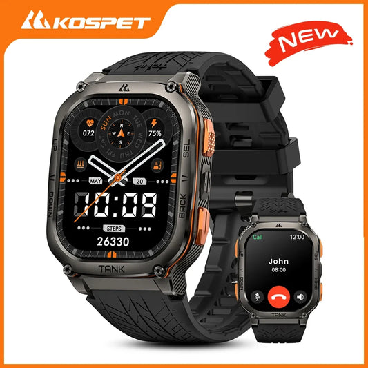 KOSPET TANK M3 Ultra GPS Smart Watch For Mentainless Steel Smartwatch 5ATM IP69K Waterproof Bluetooth Call Health Monitor