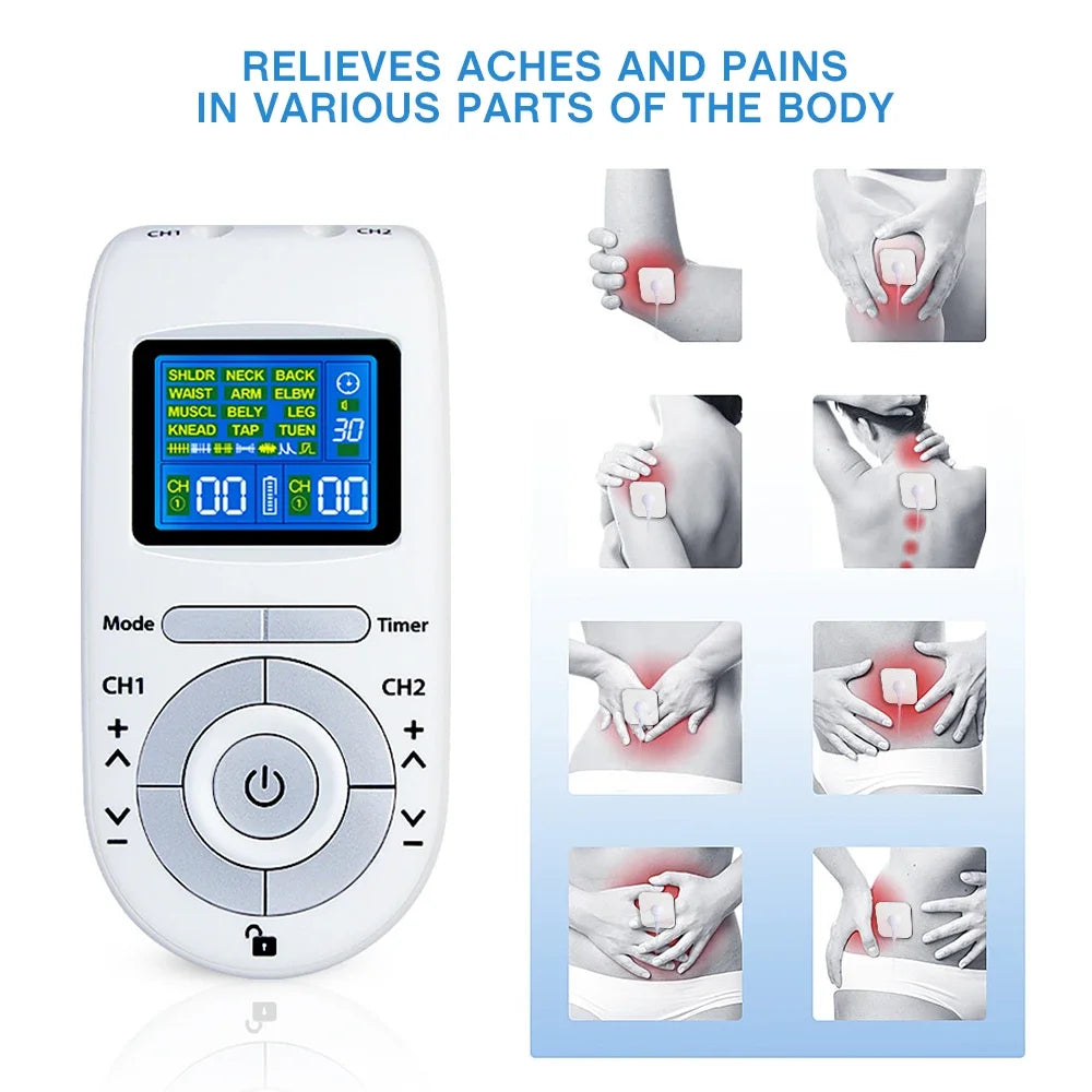 Tens Muscle Stimulator 12-Mode Electric EMS Acupuncture Body Massage Digital Therapy Slimming Machine Electrostimulator 2026