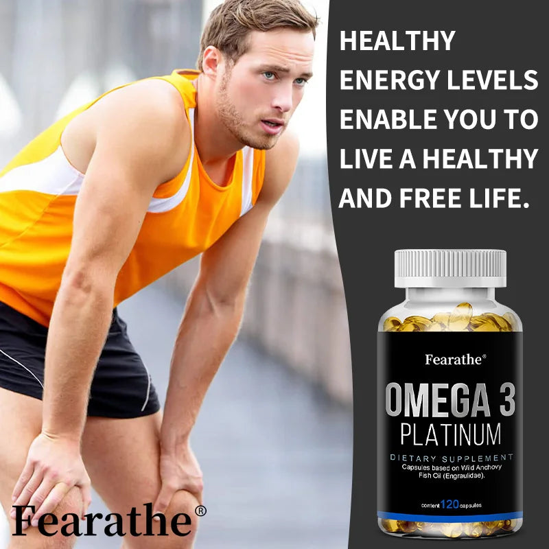 Omega 3, Fish Oil Supplement, Wild Anchovies, Heart Health, Brain Development, Dietary Supplement, 120 Capsules