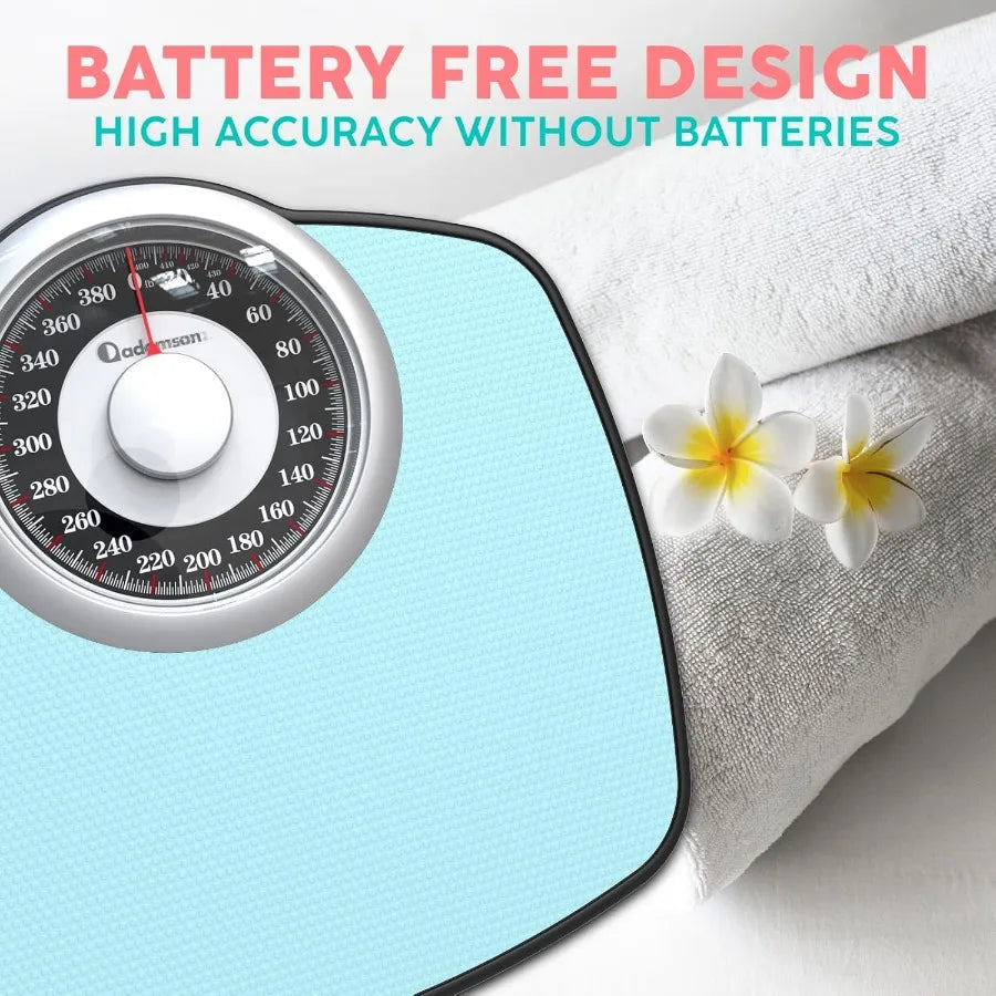 A25 Scales for Body Weight Up to 400 LB 5.3 Dial on 12.4 x 10.2 Platform AntiSkid Rubber Surface High Precision Bathroom Scale