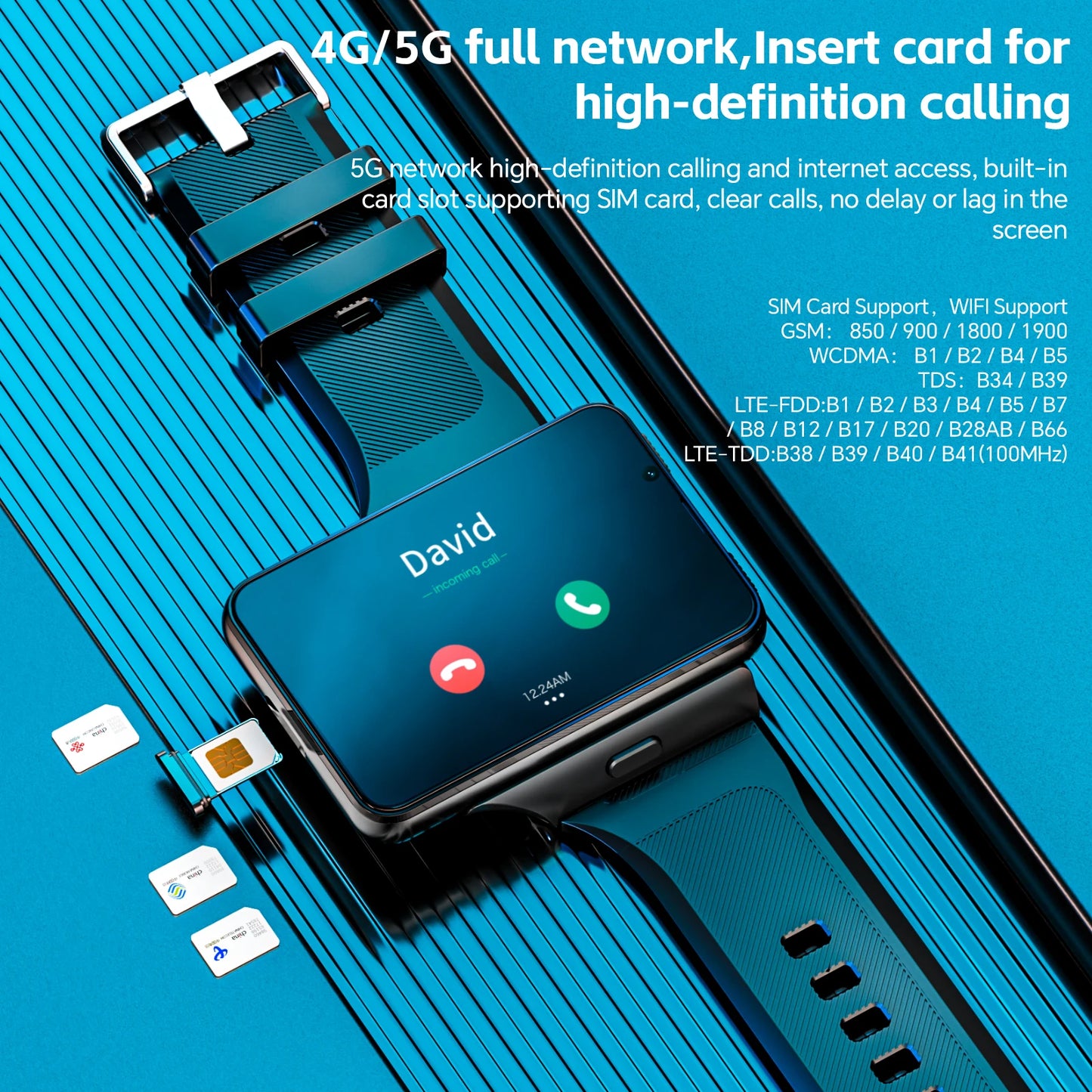 LOKMAT APPLLP MAX Detachable Strap Android Smart Watch Phone Wifi 4G Network Watch Dual Camera Video Calls Heart Rate Monitor