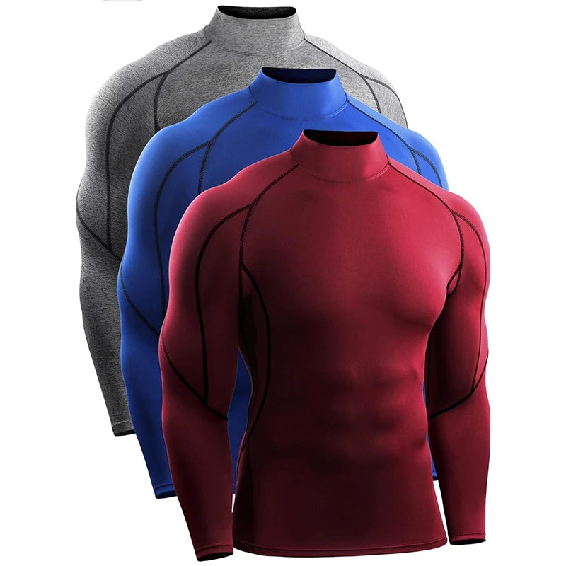 Men's Running T Shirt Sportswear Long Sleeve Male Tracksuit Elastic Rashgard Gym Fitness Tights Training Compression T-shirt Men