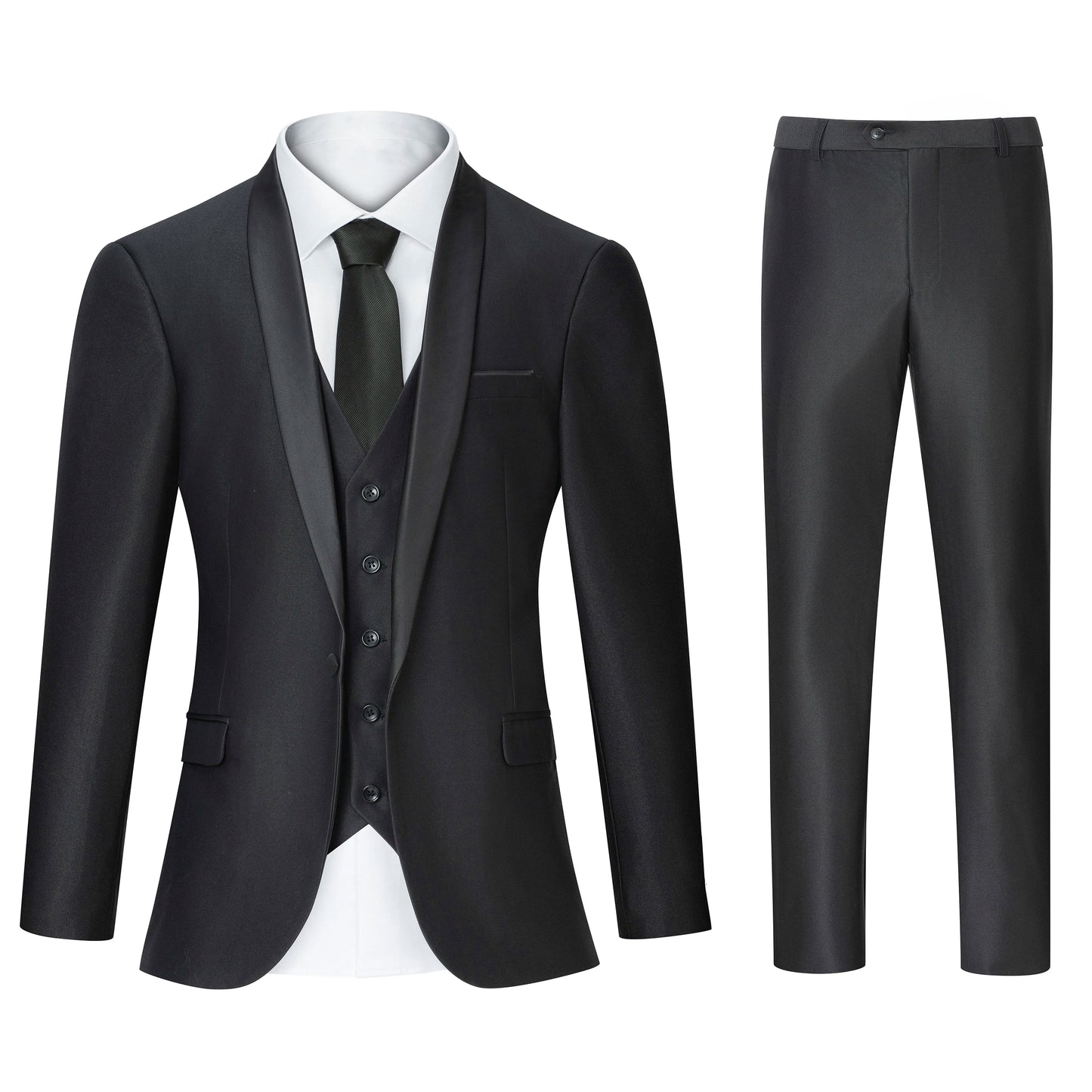 New Men's 3 Pieces Suit Formal Business Notch Lapel Slim Fit Tuxedos Best Man Blazer For Wedding(Blazer+Vest+Pants)