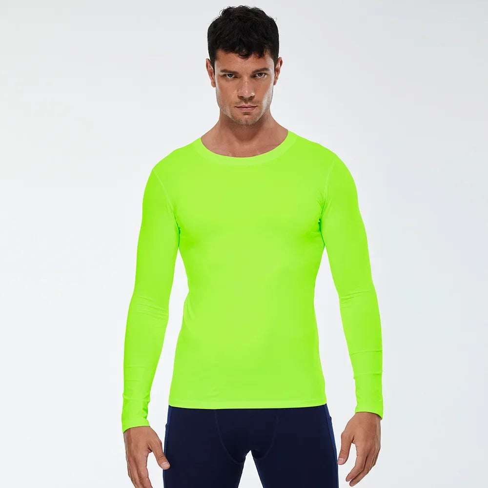 Men Compression Running T-Shirt Fitness Tight Long Sleeve Sport T-shirt Training Jogging Shirts Gym Sportswear Quick Dry Clothes