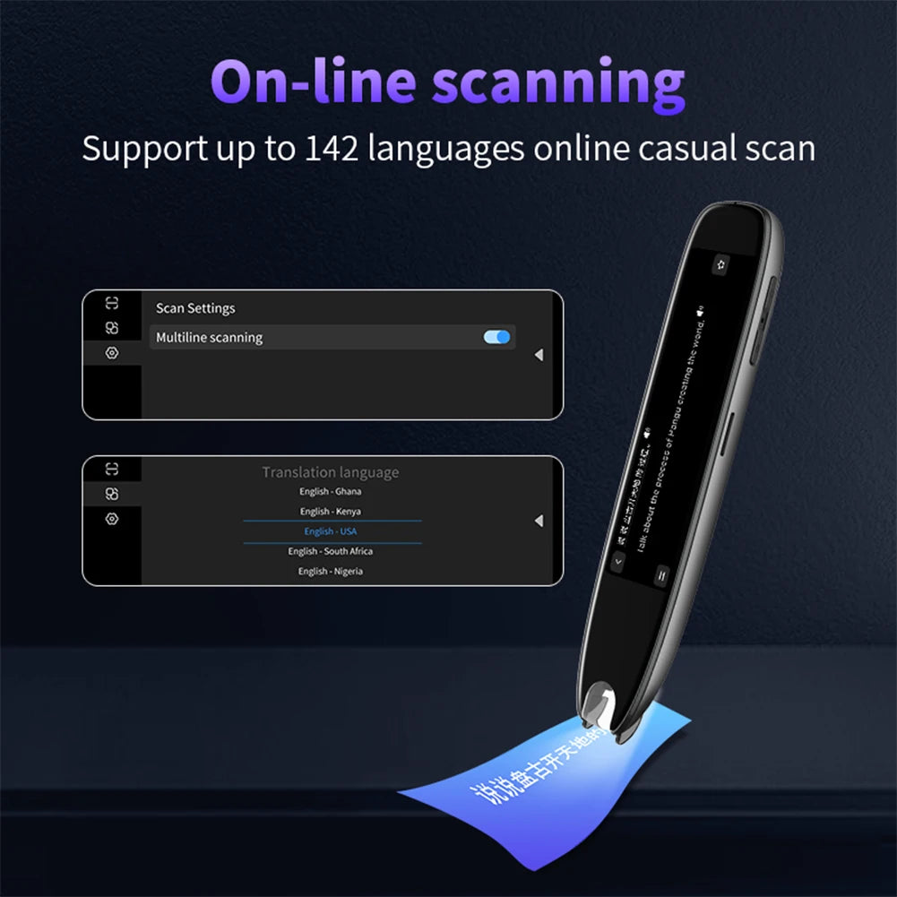 Translation Pen 142 Languages Smart Voice Translator Device Intelligent Scanning Point Reading Recording Pen for Teacher Student