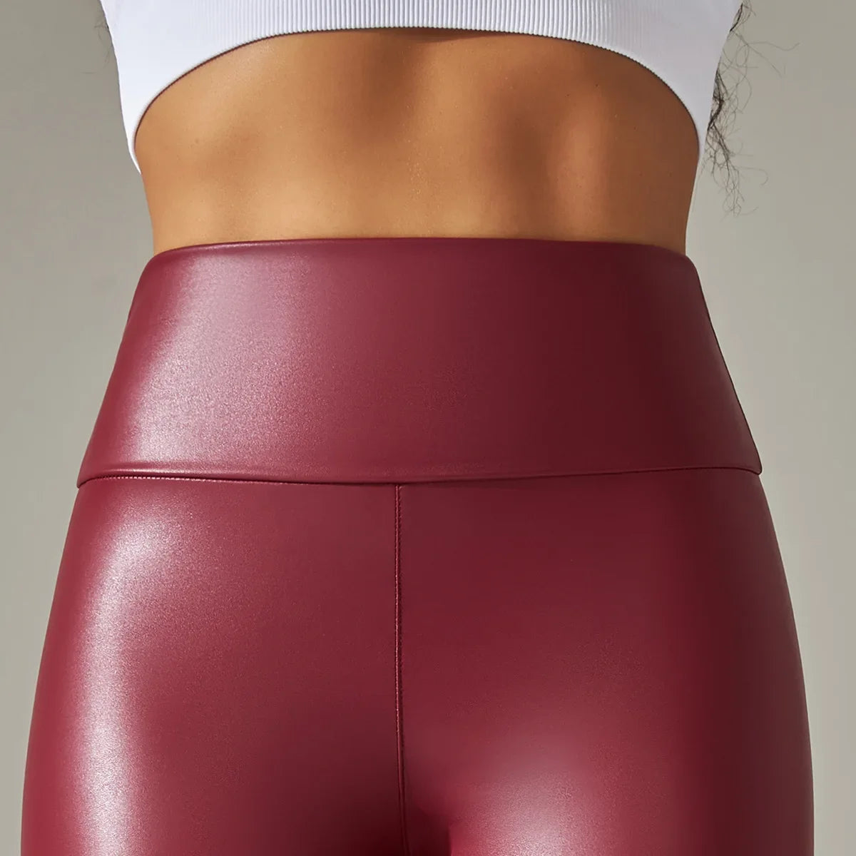 New PU Leather Pants for WOMEN'S Colorful High Waisted Tight Fitting Slimming and Yoga Leggings for External Wear