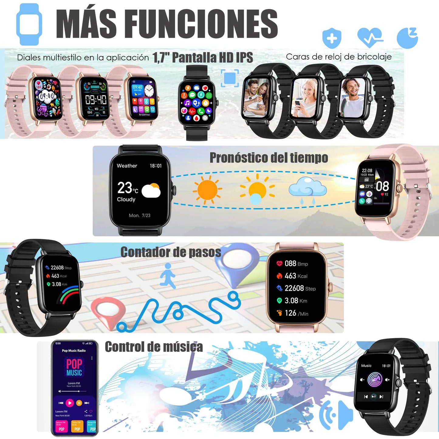 EIGIIS 2025 Smart Watch for Men Women Kids Fitness Tracker with Heart Rate Sleep Monitor Activity Tracker 1.69" HD Waterproof Watch