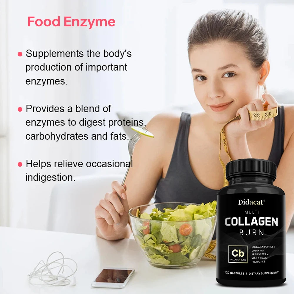 Burn body fat, multiple collagen, strong hair, nails, and skin.