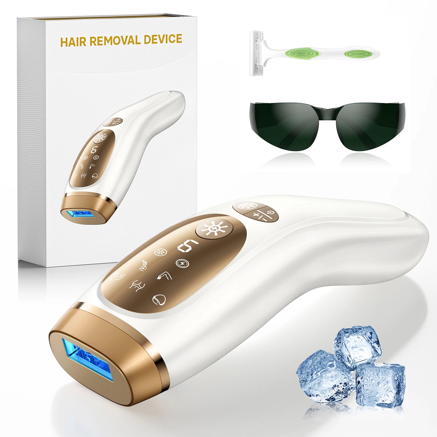 Professional IPL Laser Hair Removal For Women and Men,Ice-Cooling Painless ElectricDepilator,  Body Bikinis Permanent Depilation