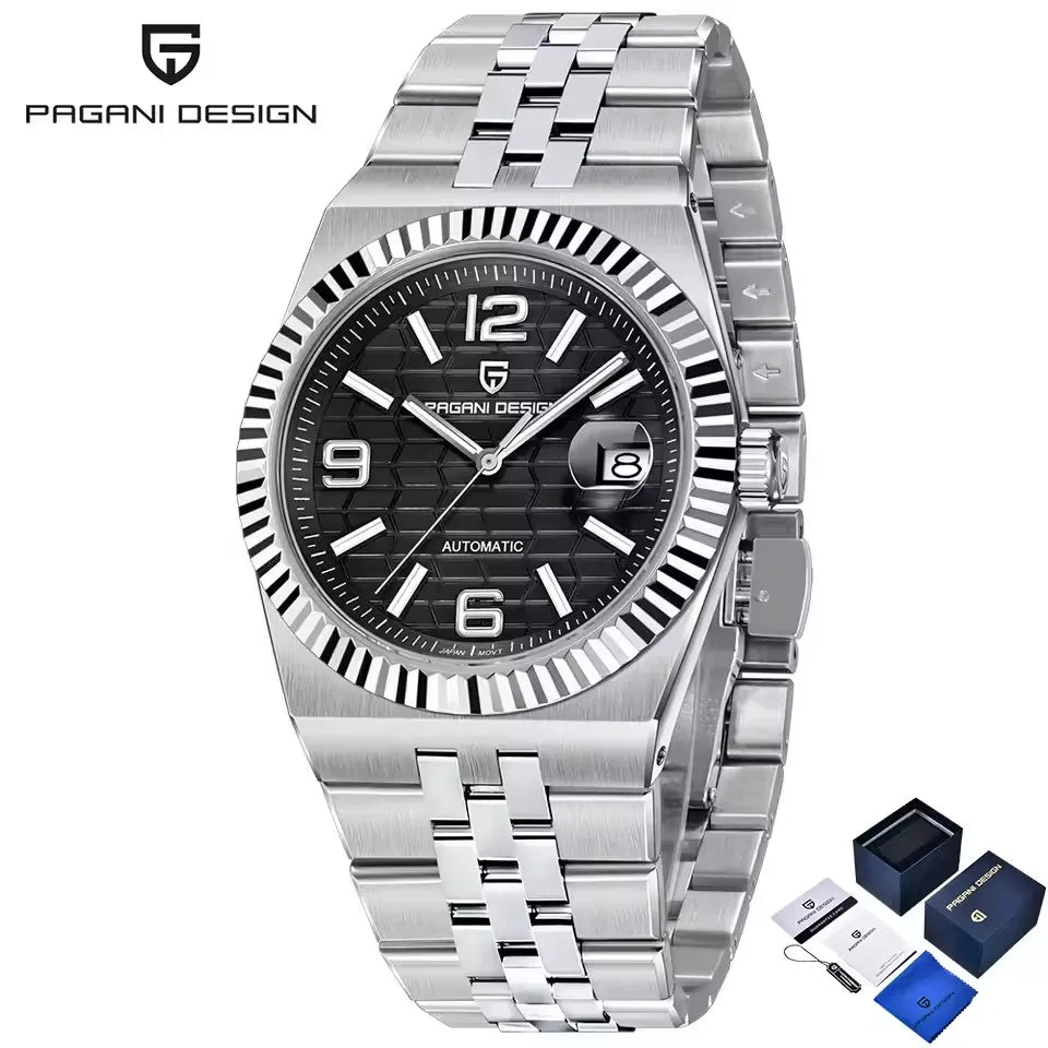 PAGANI DESIGN New Mechanical automatic Date Luxury Watch Sapphire Japan Movt Business Clock Stainless Steel Luminous Men watch