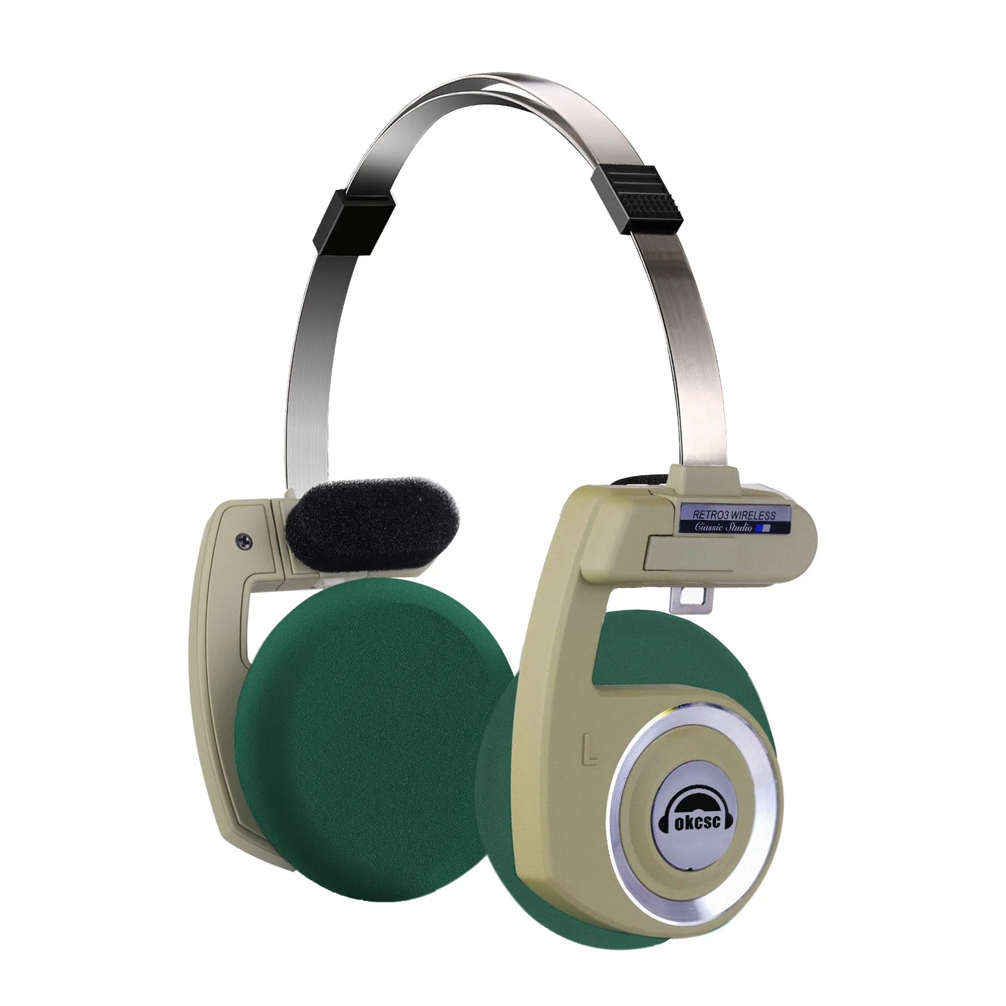 OKCSC 2 in 1 Retro Wireless Headphones 3rd Generation  BT 5.3 40mm Drive Open-ear Noise Reduction Headset Two Connection Modes