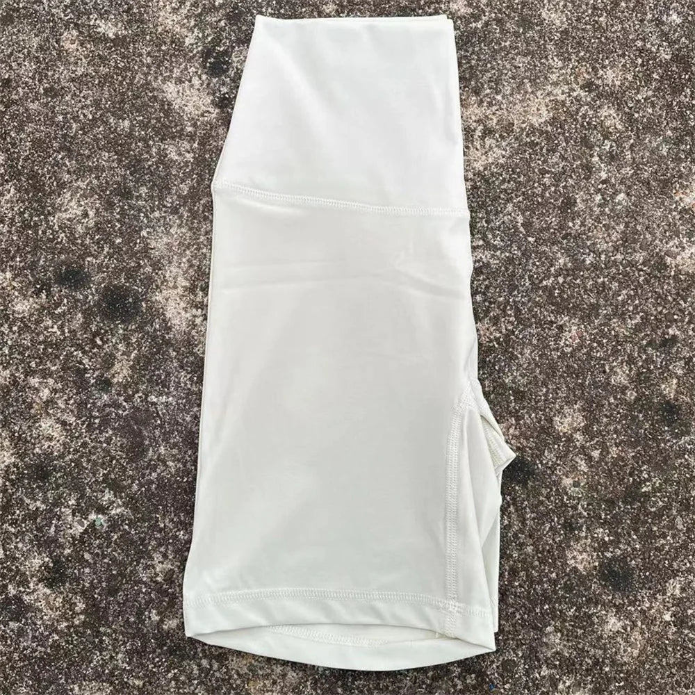 Solid Color High Waist Yoga Short Leg Cycling Women Fitness Sports Short Comprehensive Training Jog Squat Proof Internal Pocket