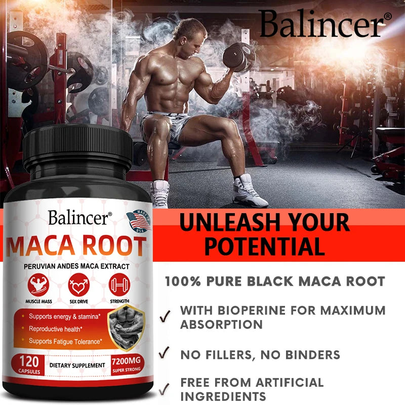 Maca Root Capsules – Boost Energy and Stamina, Improve Focus, and Boost Immunity