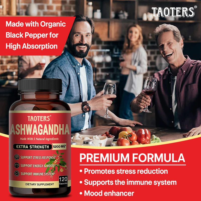 Ashwagandha High Concentrate Turmeric, Rhodiola Rosea, Ginger, Black Pepper - Mood, Immune, Energy Support