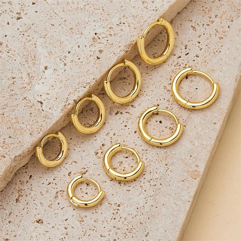 4Pair/set Stainless Steel Circle Hoop Earrings for Women Classic Small Helix Hoops Loop Ring Huggie Cartilage Piercing Jewelry