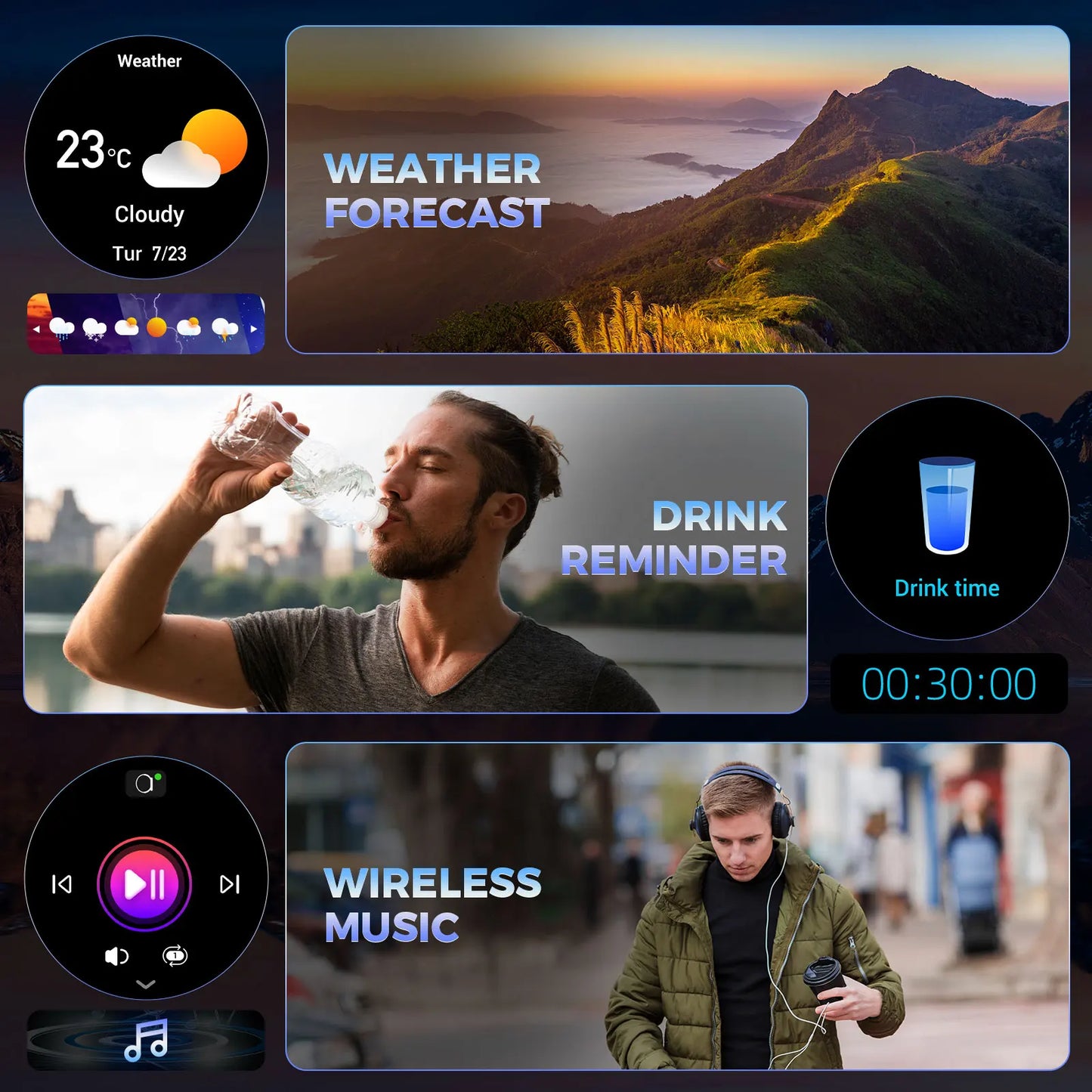 LaNikar New Military Smart Watch for Men1.46"Fitness Tactical Smartwatch with Multiple Sports Modes Heart RateSpO2 Sleep Tracker