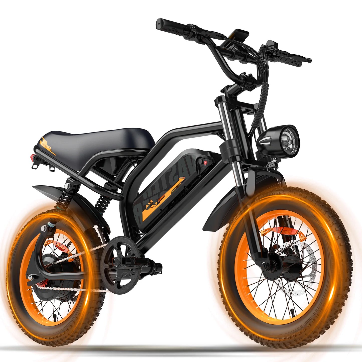 VDL Mountain Electric Bike , 16" Fat Tire Ebike, Wider Seat 800W Peak Motor, Removable Battery, Front Fork Suspension