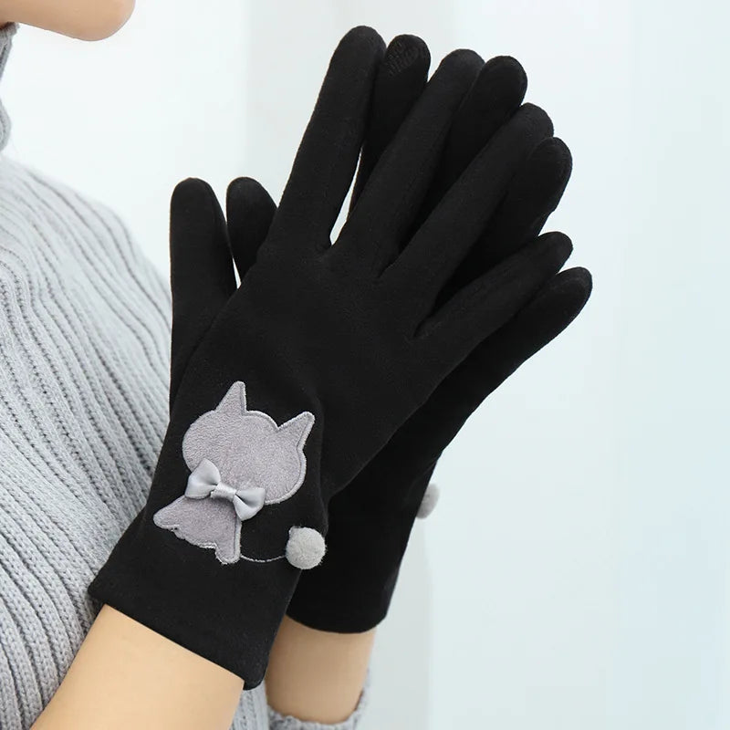 New Grace Fashion Lady Gloves Women Winter Vintage Touch Screen Driving Keep Warm Windproof Glove Mittens Dropshiping G072