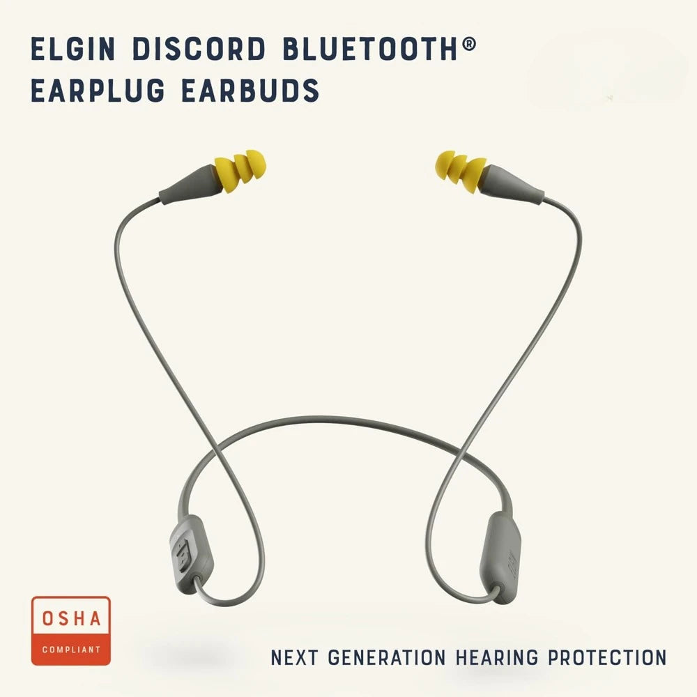Discord Bluetooth Earplugs, OSHA-Compliant Noise-Isolating Safety Headphones, All-Weather, for High-Noise Industrial Work