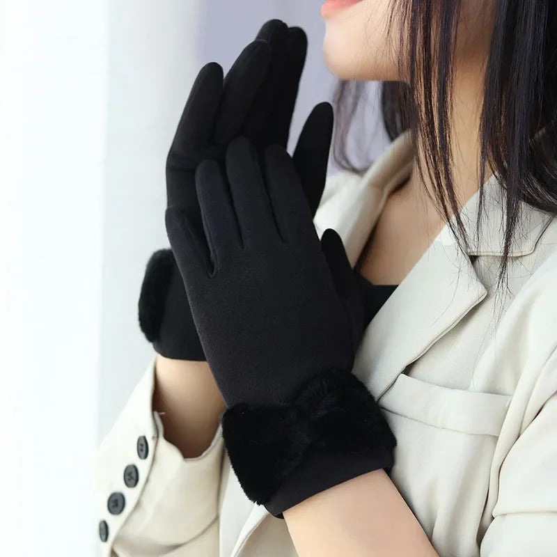 New Grace Fashion Lady Gloves Women Winter Vintage Touch Screen Driving Keep Warm Windproof Glove Mittens Dropshiping G072