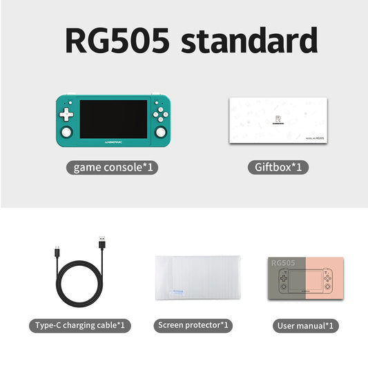 ANBERNIC RG505 Handheld Game Console 4.95" OLED Screen Android 12 Unisoc T618 128GB 3172 Games Support WIFI Bluetooth OTA Update