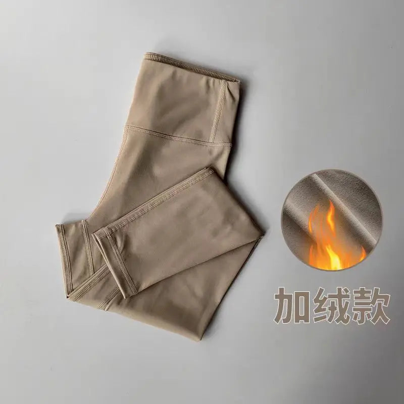 Velvet Yoga Pants for Women High Waist Autumn Winter Warm Slimming Running Leggings Sports Fitness Gym Trousers