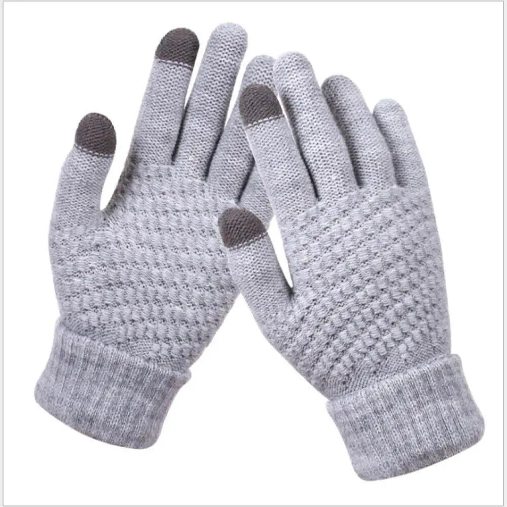 1 Pair Cycling Touch Screen Gloves Female Winter Cute Student Cycling Warm And Cold Korean Version Thick Winter Cotton Gloves