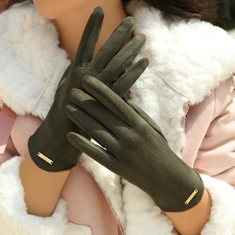 New Grace Fashion Lady Gloves Women Winter Vintage Touch Screen Driving Keep Warm Windproof Glove Mittens Dropshiping G072