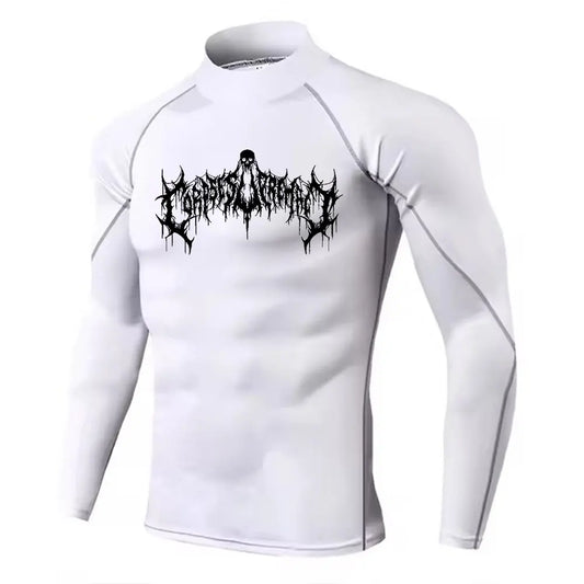 Men's Turtleneck Compression Shirt Quick Gym Fitness Dry Rash Guard Hight Neck Muscle Athletic Bodybuilding Shirts Summer