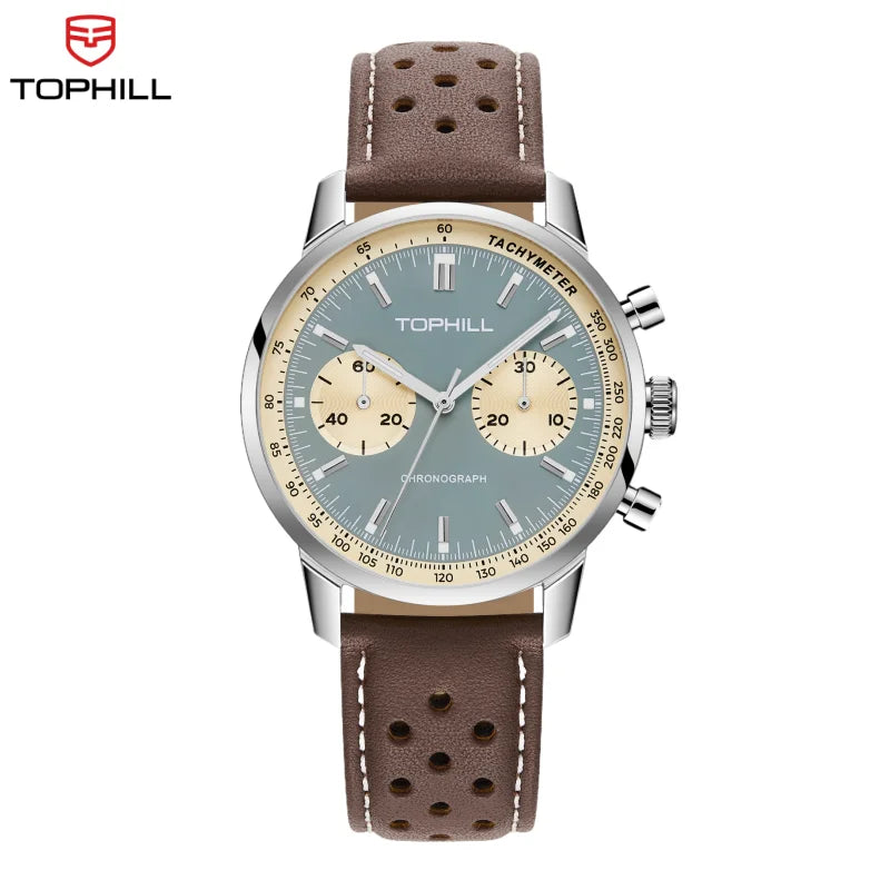 TOPHILL Chronograph Watch Racing Watch Seagull 1963 Watch ST19 Movement Sapphire Crystal  Military Limited