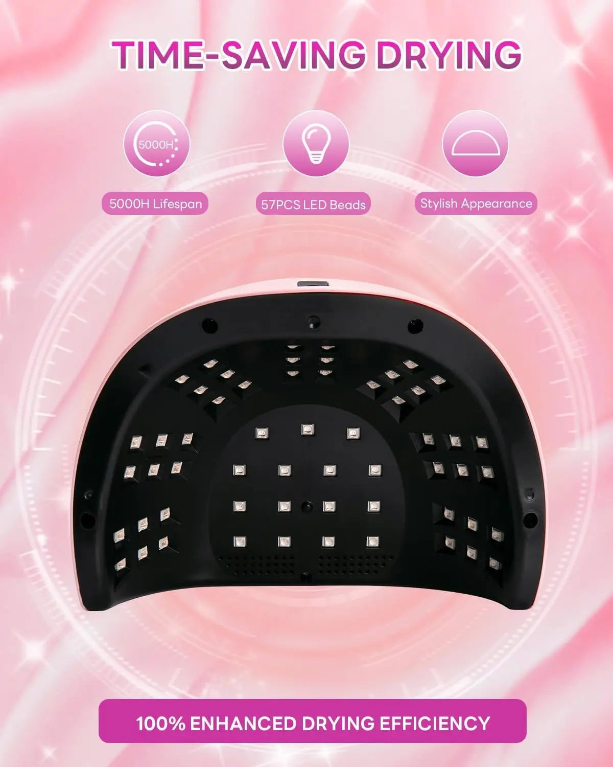 UV LED Nail Dryer 256W Quick Dry for Gel Nails, Portable Manicure Lamp with Auto Sensor & 4 Timers