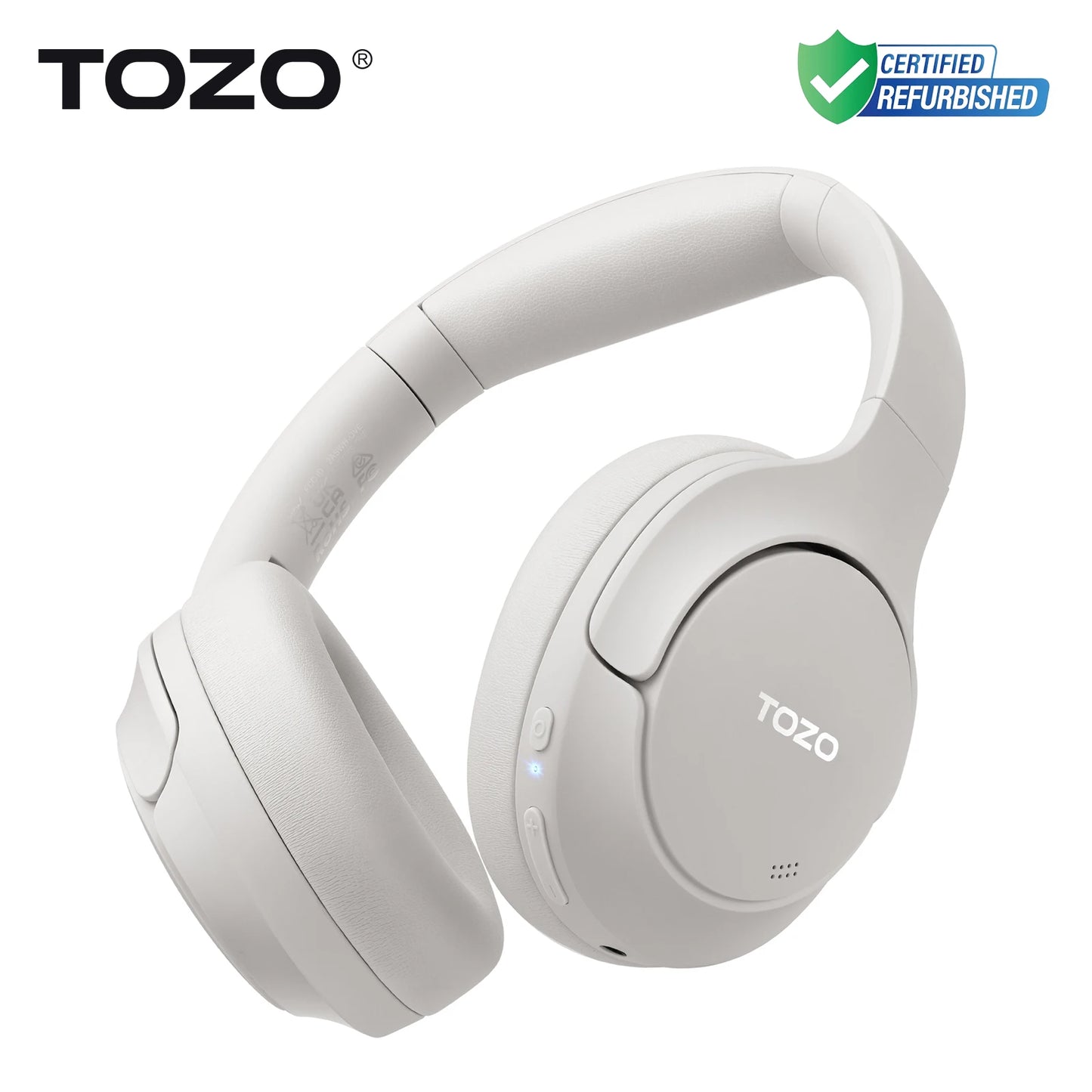 Refurbished TOZO Hi-Res Over Ear Headphones with Mic Hybrid Active Noise Cancelling 38dB Wireless&Wired Headsets 40mm Driver