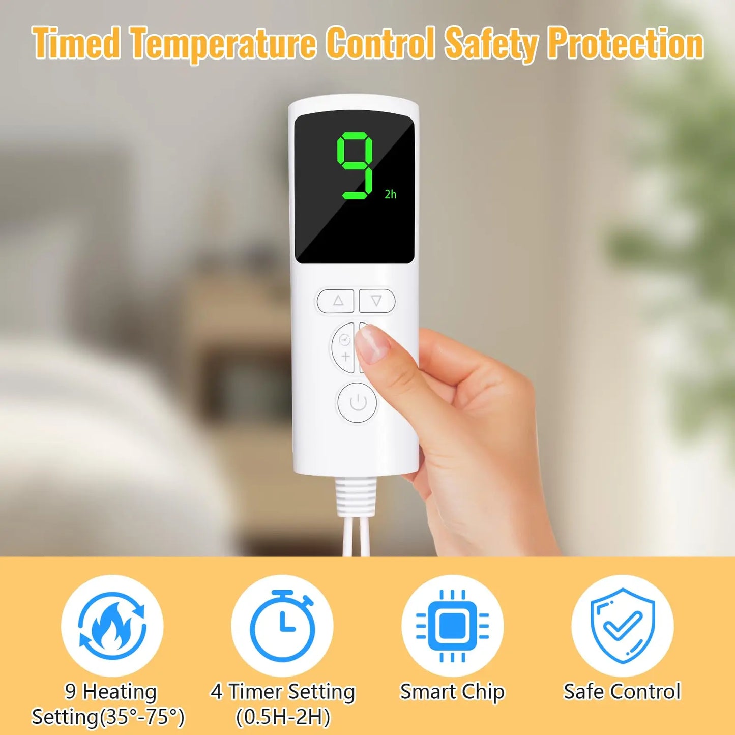 Heating Shawl Heated Pad for Neck with 9 Heat Levels Heat Cushion Shoulder Back Joint Muscle Soreness Pain Relief with 4 Timers