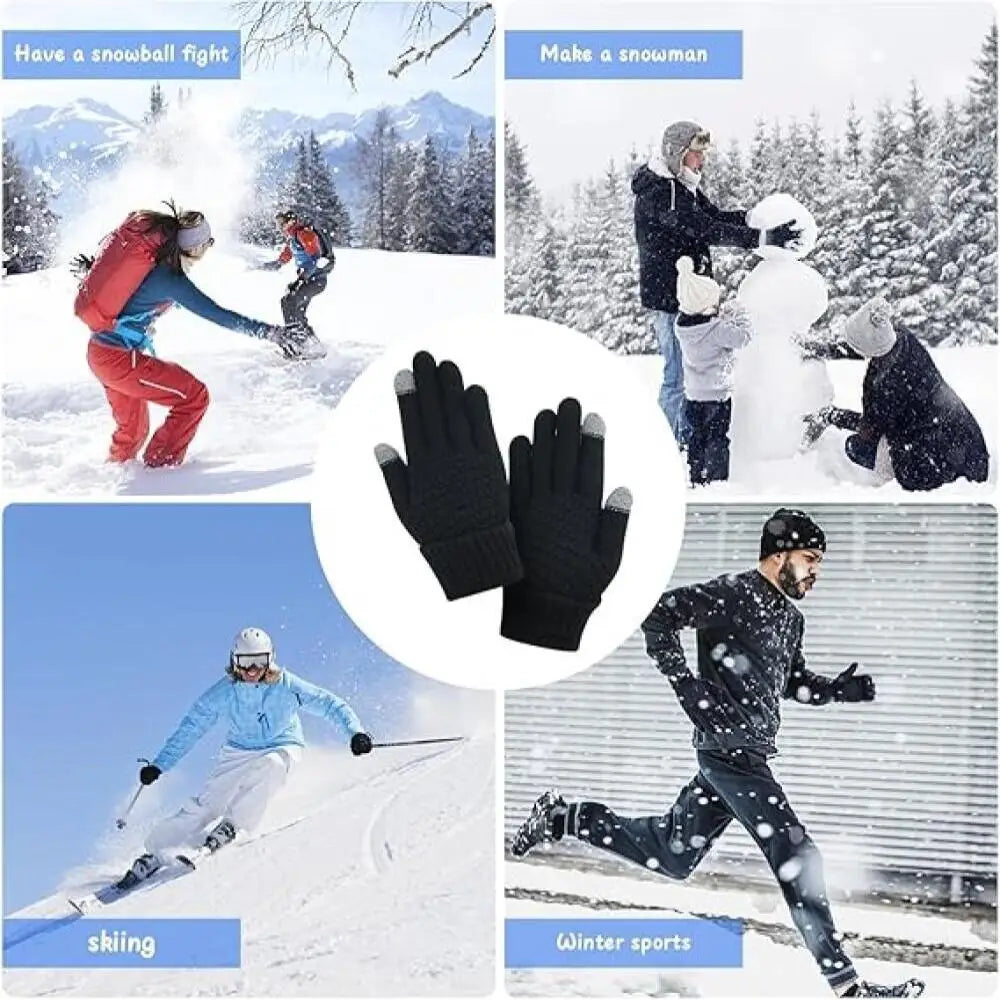 1 Pair Cycling Touch Screen Gloves Female Winter Cute Student Cycling Warm And Cold Korean Version Thick Winter Cotton Gloves