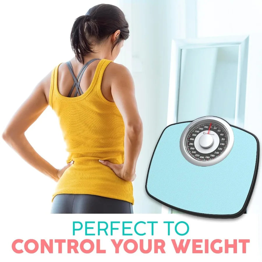 A25 Scales for Body Weight Up to 400 LB 5.3 Dial on 12.4 x 10.2 Platform AntiSkid Rubber Surface High Precision Bathroom Scale