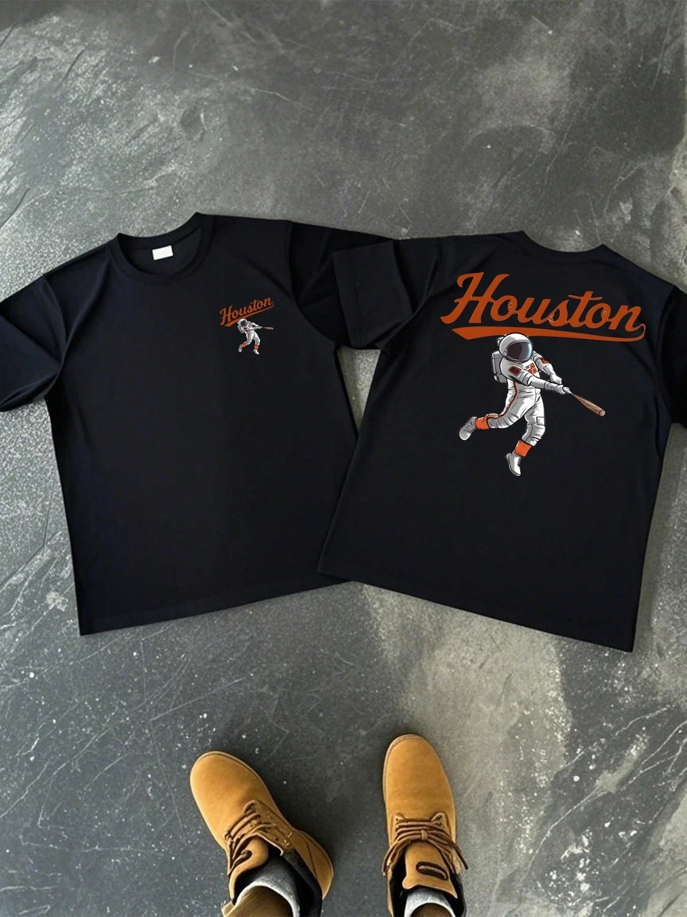 Mens Astronaut Baseball Player Houston Graphic TShirt  Retro Vintage Style Comfortable Fit harajuku top cpe anime tshirt