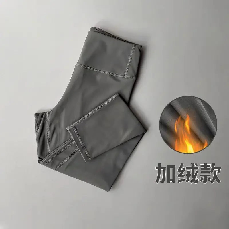 Velvet Yoga Pants for Women High Waist Autumn Winter Warm Slimming Running Leggings Sports Fitness Gym Trousers