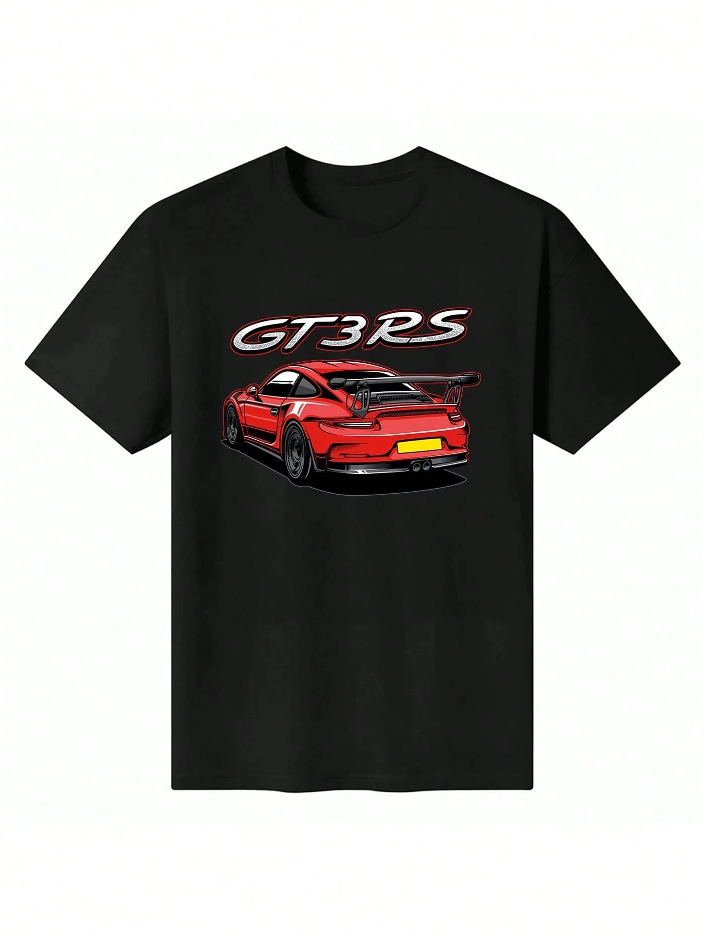 Graphic Mens Cotton T-Shirt  Black Casual Summer Car Challenger Racing Automobile T-Shirt DesignComfortable For Daily WearTravel