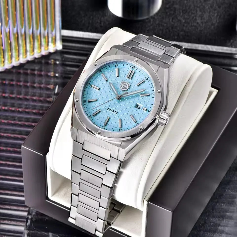 RollsTimi New Quartz Automatic Date 39mm Dial Men watch Japan Movt Stainless steel Luminous Watch Sapphire Waterproof Man watch