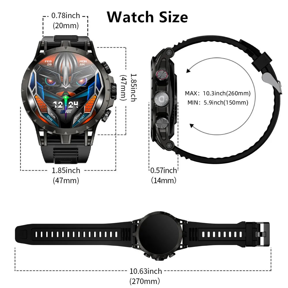 LOKMAT APPLLP 4 Android Smart Watch Phone AMOLED Screen Rotating Camera 4G Phone Calls Watch Wifi Video Calls Fitness Tracker